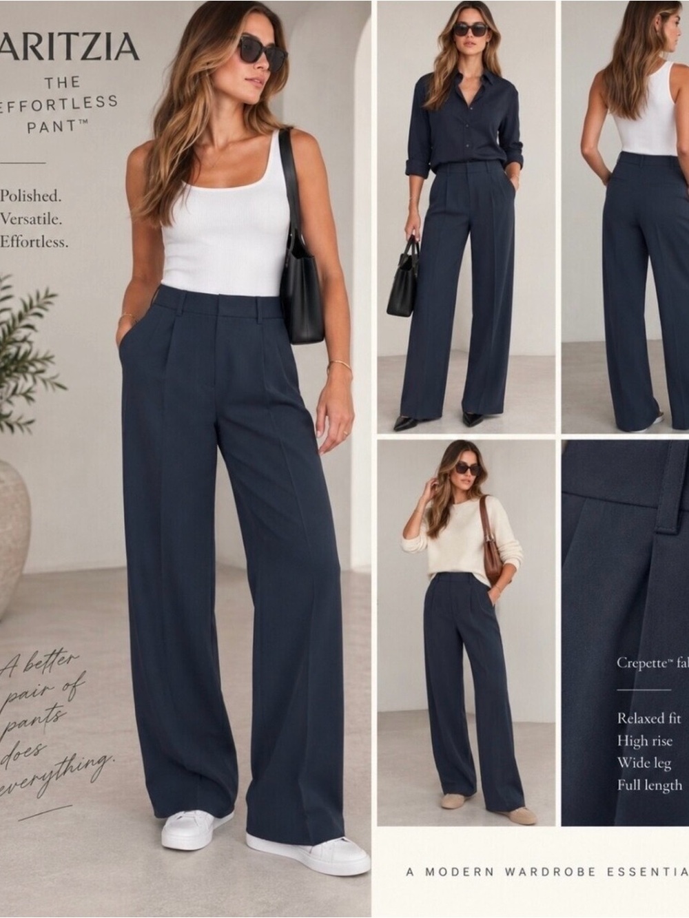 Aritzia Effortless Pant Black NWT